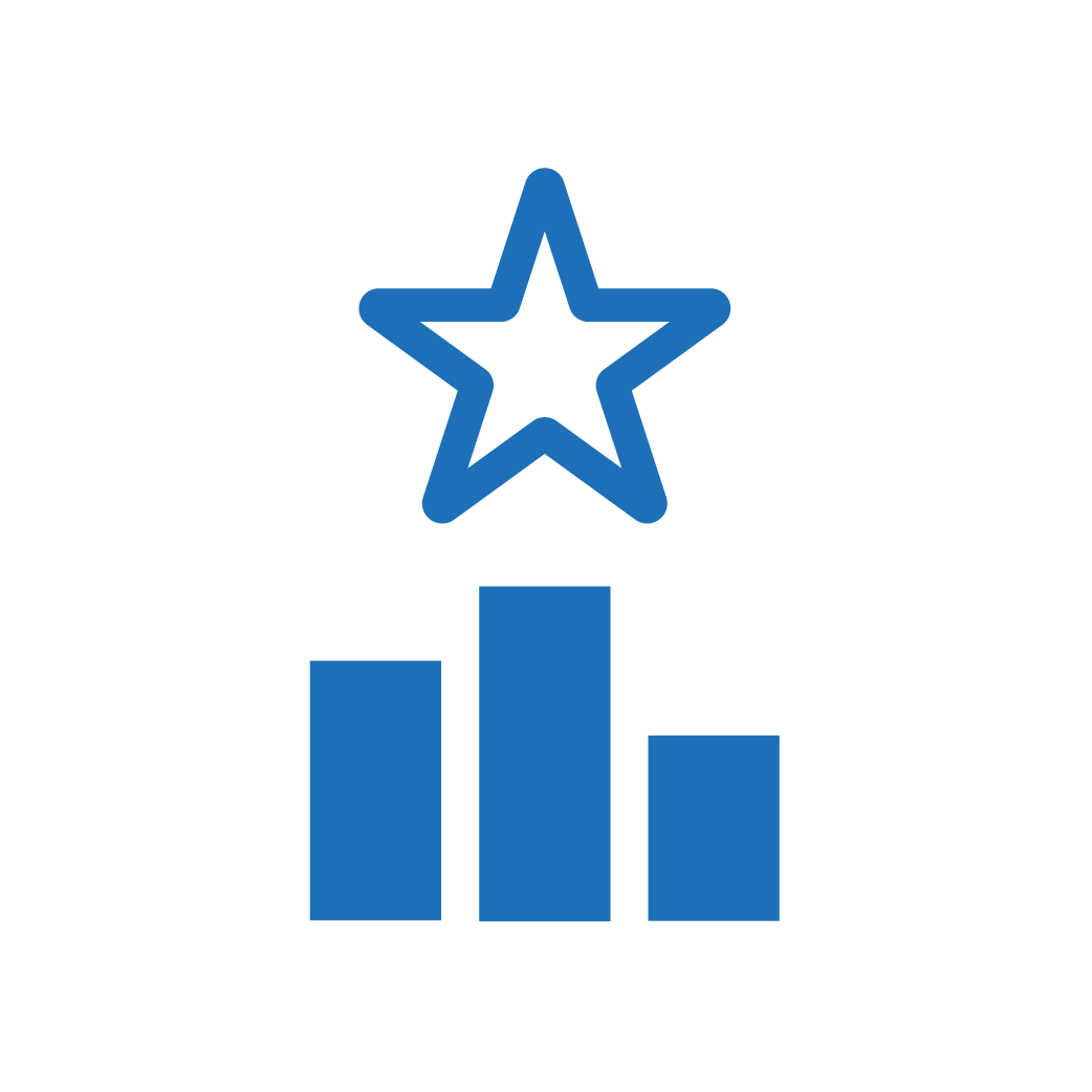 Statistik Stern in blau